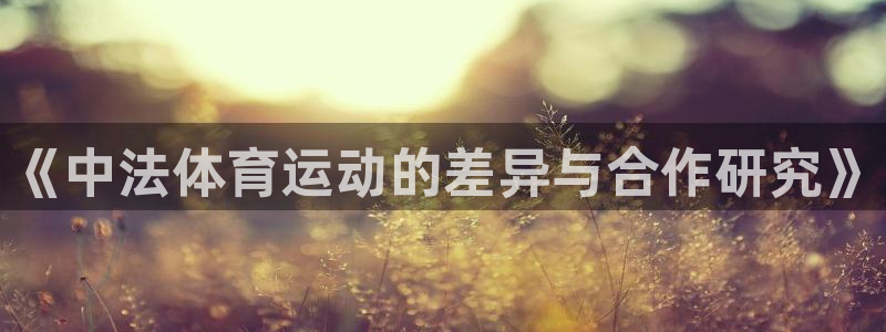 风速体育nba免费直播：《中法体育运动的差异与合作研究》