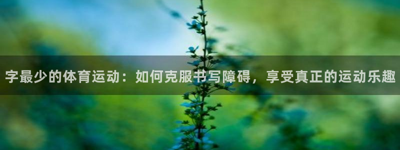 风速体育cba直播：字最少的体育运动：如何克服书写障碍，享受真正的运动乐趣